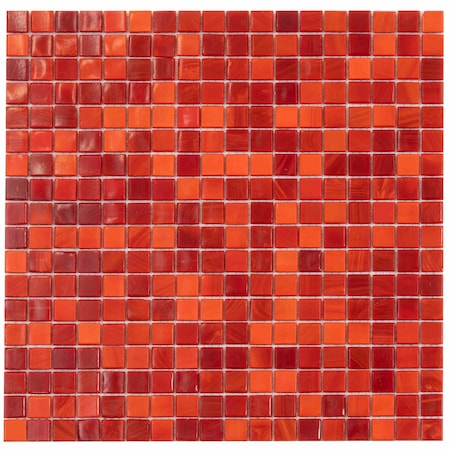 Apollo Tile Skosh 11.6 in. x 11.6 in. Glossy Rose Red Glass Mosaic Wall and Floor Tile 18.69 sqft/case, 20PK APLNB88RD230A