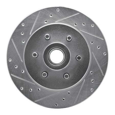 Dynamic Friction Co DFC Brake Rotor - Drilled and Slotted - Silver 631-40073L