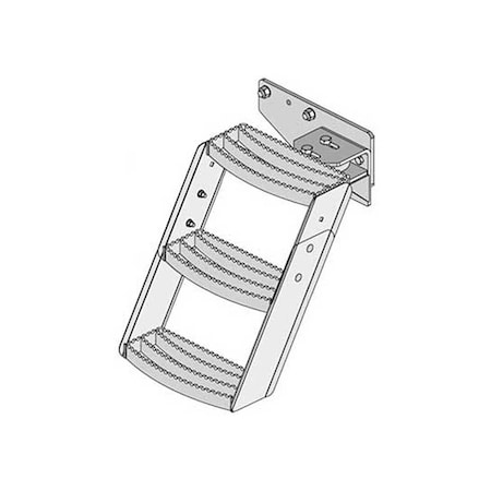 K&M Mfg Step Kit for John Deere 30-50 Series Open Station Tractors 3-Step Unit Left-Hand Green 3424