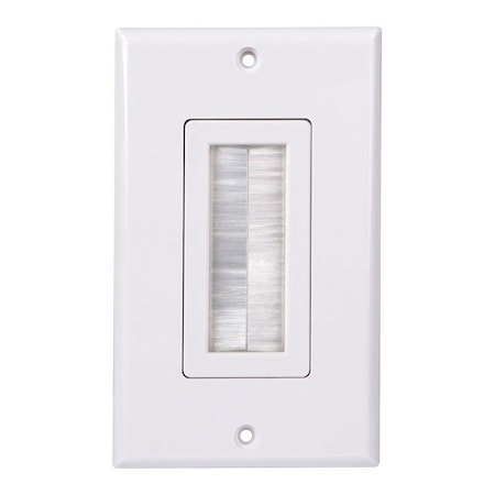 Monster Cable Just Hook It Up White 1 gang Plastic Home Theater Brush Wall Plate 140675-00