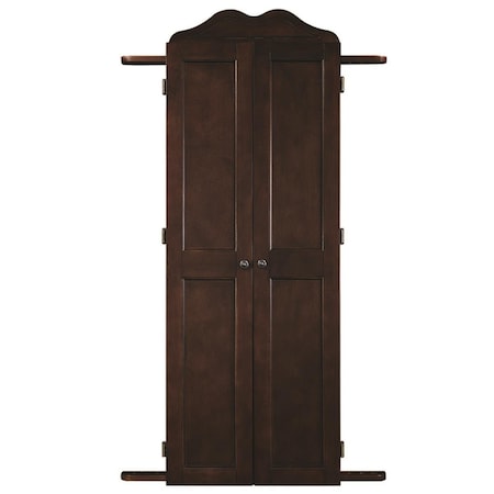 Ram Game Room 3.75 x 36 x 65 in. Dartboard Cabinet Cue Holder - Cappuccino DCAB2 CAP
