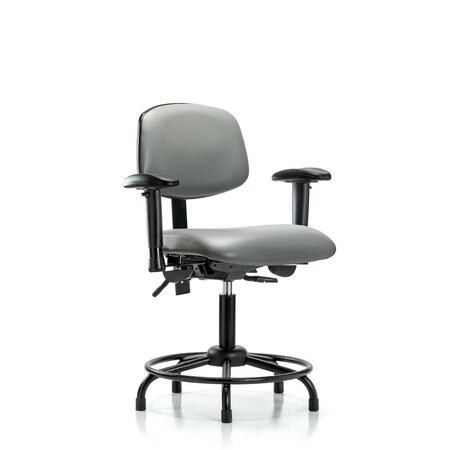 Blue Ridge Ergonomics Vinyl Chair, Vinyl, Adjustable Arms BR-VDHCH-RT-T1-A1-RG-8840