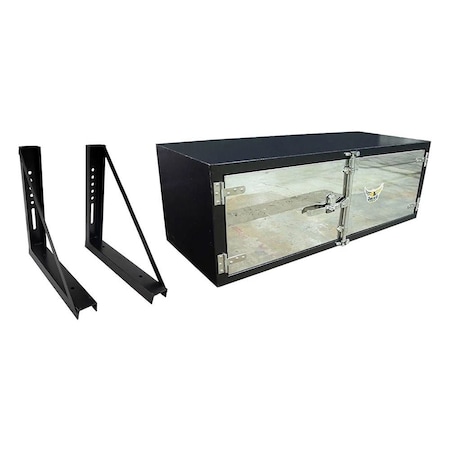 Mytee Products Trailer Tool Box KIT 24inx24inx60in Double Barn Door Style Mirror Finish 24inx24in 2460-TBSS-PL-MBTR24-KIT
