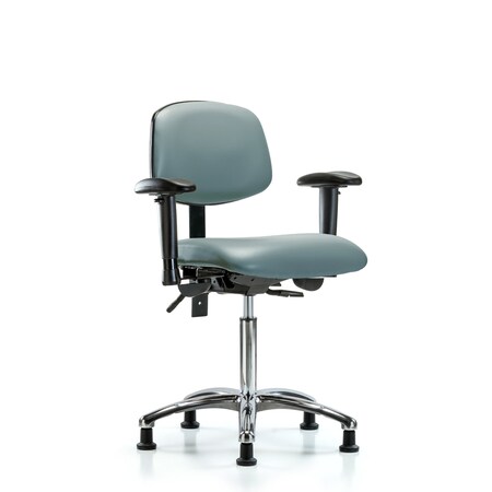 Blue Ridge Ergonomics Vinyl Chair, Vinyl, Adjustable Arms BR-VMBCH-CR-T0-A1-NF-RG-8822