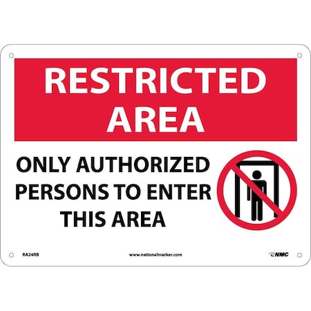 Nmc Restricted Area Only Authorized Persons Sign, RA24RB RA24RB