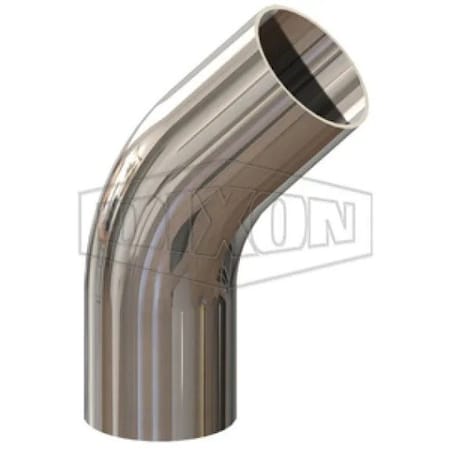 Dixon T2KS BioPharm Line High Purity Bradford Pipe Elbow, 1 in Nominal, Weld End Style, 316L Stainless Ste T2KS-100PL