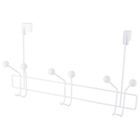 Simple Spaces Door Garment Hook, 6 lb, 3-Hook, Steel, Powder Coated, Hanging Mounting SS-HG3-50-PE-3L