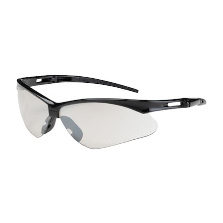 Bouton Optical Semi-Rimless Safety Glasses with Black Frame, I/O Lens and Anti-Scratch Coating 250-AN-10114