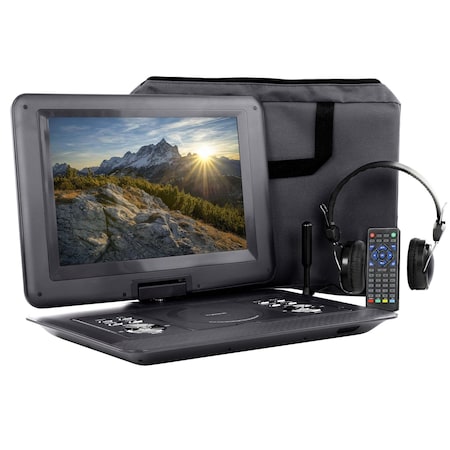 Trexonic 14.1 Inch Portable DVD Player with Swivel TFT-LCD Screen and USB, SD, AV, HDMI Inputs TR-D141BLK2
