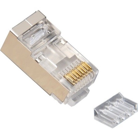 Platinum Tools RJ45 8P8C SHIELDED CAT6 2 PC. CONNECTOR W/ LINER, ROUND SOLID, 3-PRONG. 100/JA 106206J