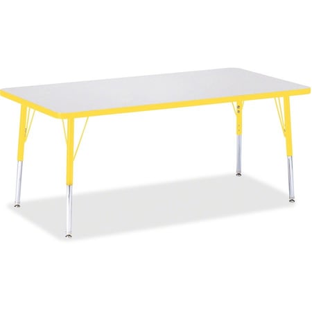 Jonti-Craft Berries Rectangle Activity Table, 30 in. x 60 in., E-height, Freckled Gray/Yellow/Gray 6408JCE007