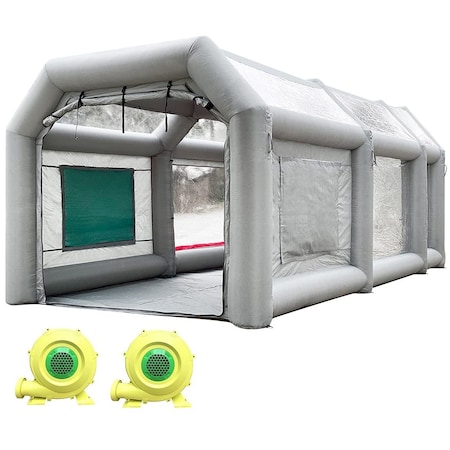 Wrightmaster 20 ft. x 10 ft. x 8.5 ft. Inflatable Paint Booth with 480W and 750W Blowers, Air Filter System ZR-PQZP-6X3X2.6M-N
