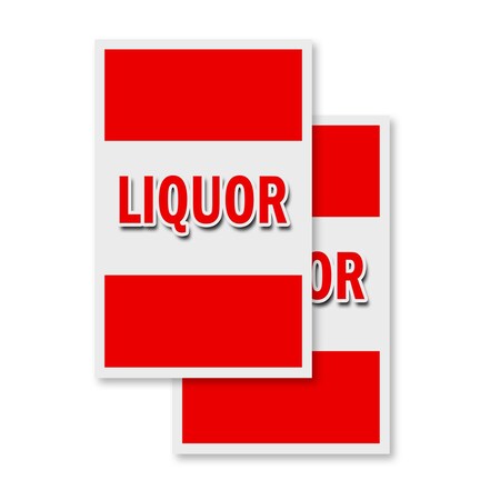Signmission Liquor, Vinyl Decals Only 24 Inch x 36 Inch, Vinyl Decal, 2PK DSB-2436-2PACK-Liquor