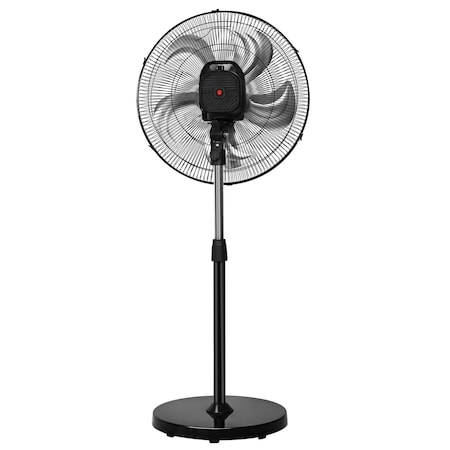 Edendirect 20 in. 5-Speed Pedestal Fan in Black, with 90 Deg Auto Oscillation, with High Velocity ZRSY20
