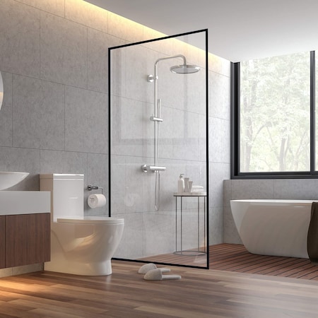 Fab Glass And Mirror Velvon Framed Divider, 34in x74in Fixed Panel with 3/8in SGCC Tempered Glass SHVL-34-74MB