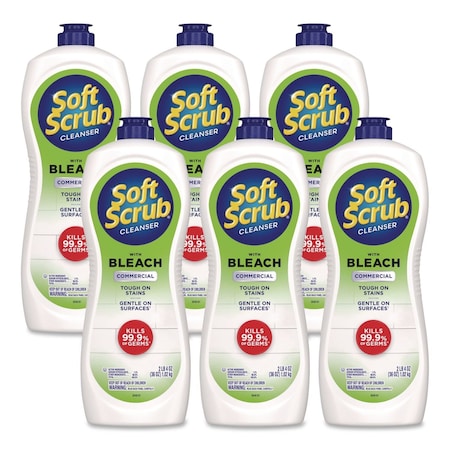 Soft Scrub Cleaners & Detergents, Bottle, Bleach, 6 PK 15519