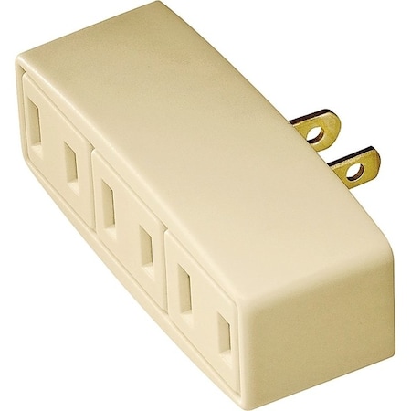 Eaton Wiring Devices Plug Adapter, Swivel, 1-15R, 0 ft., Ivory 1747V-BOX