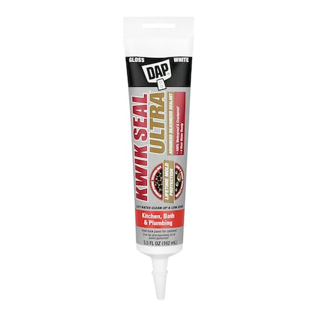 Dap Acrylic Latex Sealant, 6 oz, Tube, White, Acrylic Latex Base, Kwik Seal Ultra 18914