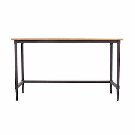 Homeroots 53" Natural And Black Writing Desk 402059