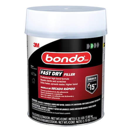 Bondo Fast Dry Filler, 6.31 lb, 2/Case, 2PK FD-GAL-ES