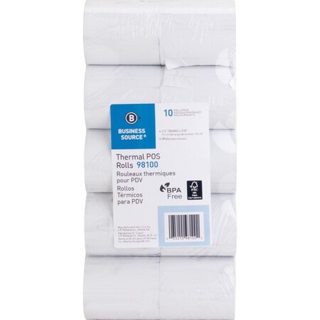 Business Source Paper Roll, 230 ft, White, PK2 BSN98100