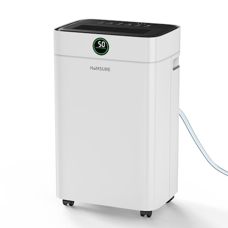 Edendirect 34 pt. 2,500 sq. ft. Dehumidifier in. White with Drain Hose and Bucket, Auto Defrost, Low Noise ZR-AP16-2018EE
