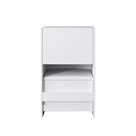 Homeroots 19" White Wood Lighted Mirrored Dresser 691698