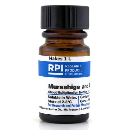 Rpi Murashige and Skoog Shoot Multiplication Medium B, 4.5 Grams of Powder, Makes 1 Liter of Solution M70500-1.0