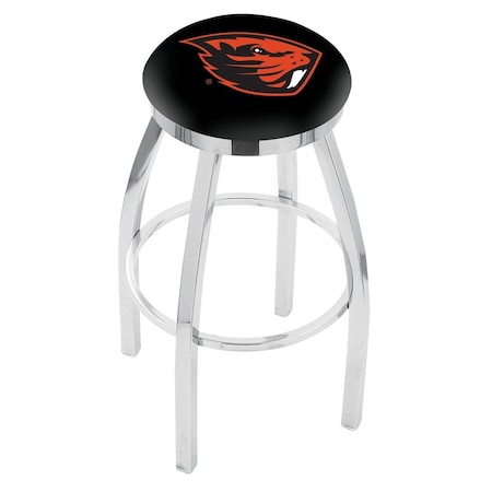 Holland Bar Stool Co 36" Chrome Oregon State Swivel Bar Stool, Accent Ring L8C2C36OregSt