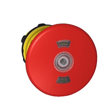Schneider Electric Illuminated emergency stop switching off head, Harmony XB5, plastic, red mushroom 40mm, 22mm, trigger latching push pull, with state indicator ZB5AT8643M