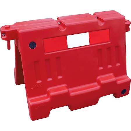 Electriduct 23inH x 31inL Stackable Water Filled Traffic Barrier, Red, 1 Piece TC-EZ-WFB-STACK-MED-RD