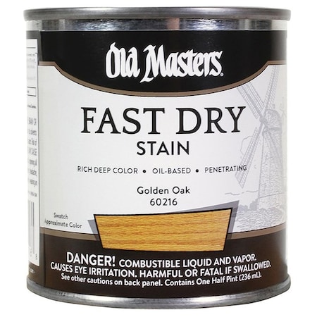 Fast Dry Stain 1/2 Pt Old Masters Golden Oak Interior Oil-Based Wood Stain 60216