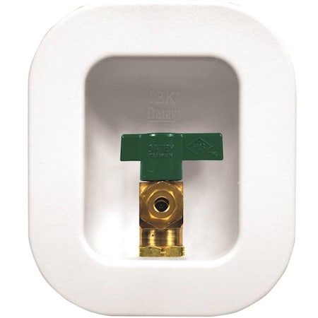 Oatey 39133 Icemaker Outlet Box with Nails, 4 in H x 3.25 in W x 2.5 in D Box, 12K QuarterTurn Valve 3644572