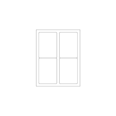 Bubblefast 3 1/2 x 5'' Glossy White Rectangle Laser Labels-4 Labels per Sheet BFLL209