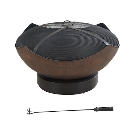 Sunjoy Montague 34 in. Round Woodburning Firepit A301022700