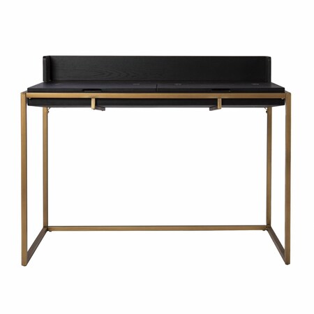 Homeroots 46" Black And Gold Writing Desk 402050