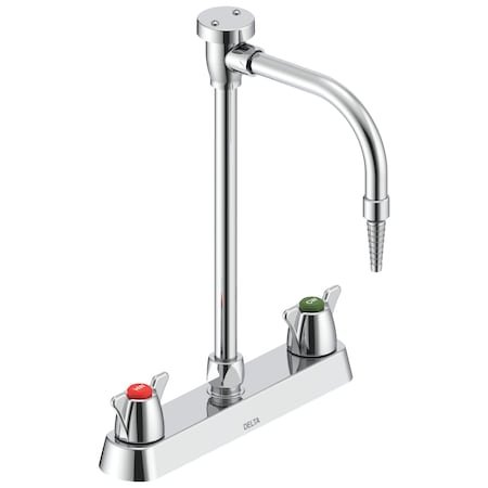 Delta Commercial W67 Series Mixing Faucet Two Handle 8 In Deck-Mount Laboratory Mixing Faucet In Chrome W6740-10
