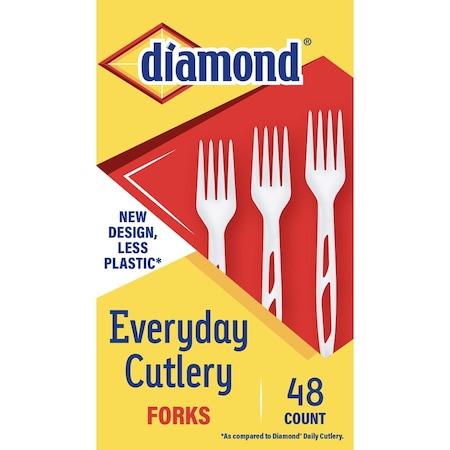 Diamond Diamond White Plastic Heavy Duty Forks 48 pk 41426 36115