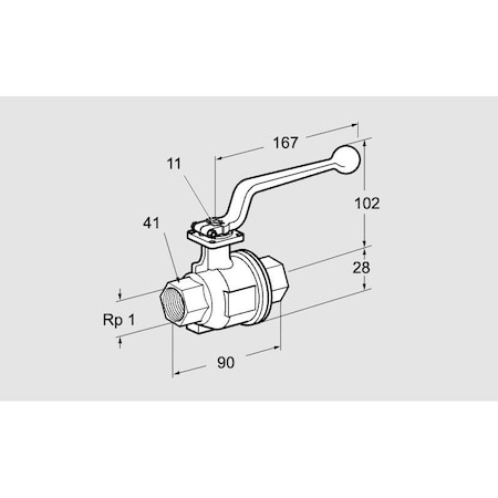 Honeywell Kromschroder Ball Valve, Manual Shut-Off, AKT Series, DN 25, Threaded/Flanged KS03152359