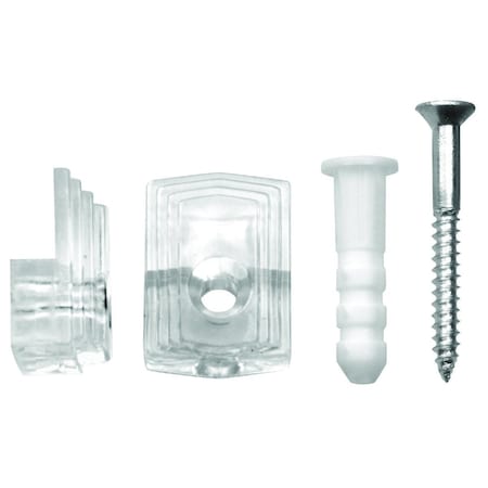 Ook Mirror Clip Set, 20 lb, Plastic, Clear, Wall Mounting, 4PK 50224
