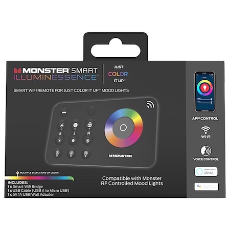 Monster Cable Just Color It Up Wireless Smart-Enabled Mood Light Bridge Black MML-WFB