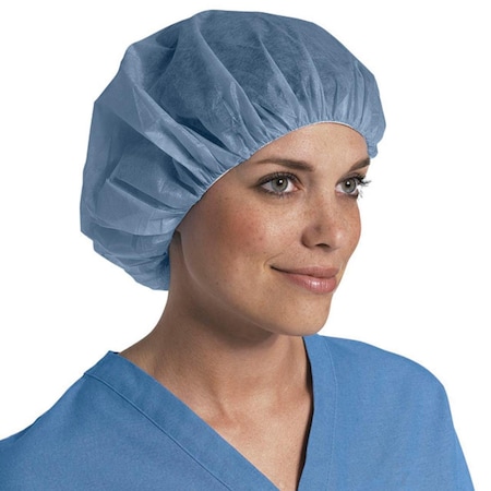 Medline Pro Series Lightweight Bouffant Caps, Blue, 28in, 100PK NON30223BZ