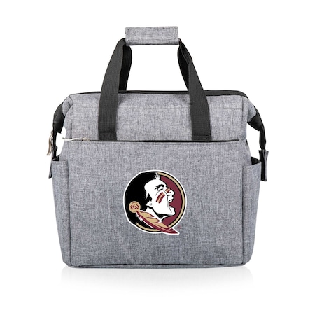 Picnic Time Family Of Brands NCAA Florida State Seminoles On The Go Lunch Bag Cooler - Soft Cooler Lunch Box, Heathered Gray 510-00-105-174-0