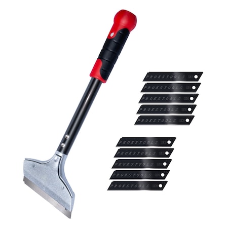 Powertec 12 in. Heavy Duty Razor Scraper - 4 Wide Blade with Hammer Head & 10 PK Replacement Blades 71976N