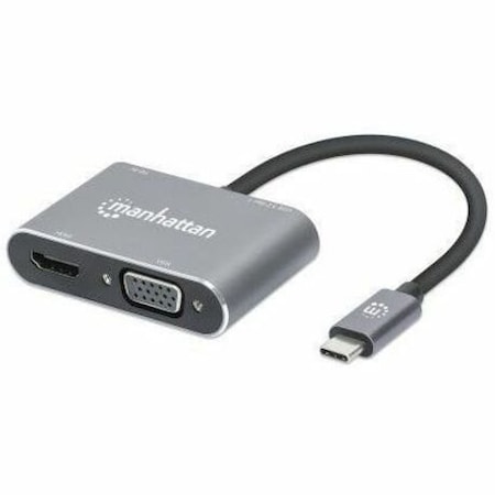 Manhattan - Strategic USB-C TO HDMI/VGA 4-IN-1 DOCKING CONVERTER WITH POWER DELIVERY 130691