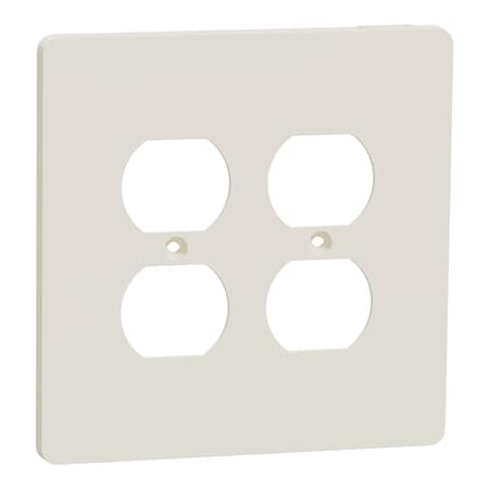 Square D Cover Frame, X Series, for 2 Duplex Sock, Number of Gangs: 2 Plastic, Matte Finish, Light Almond SQWS422012LA