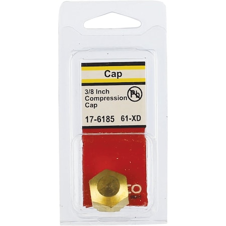 Westlake Pipe & Fittings 3/8'' Brass Compression Cap 17-6185