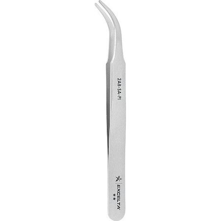 Excelta Tweezers, SS, 4 1/2" L, Curved, Round 2AB-SA-PI