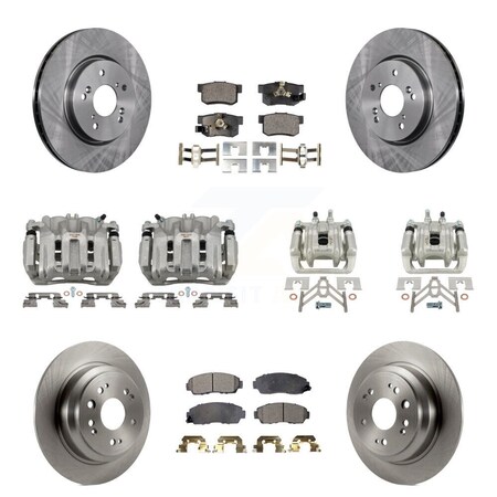 Transit Auto Front Rear Brake Caliper Rotor & Semi-Metallic Pad Kit 10Pc For Honda Accord Crosstour KC8-101197P