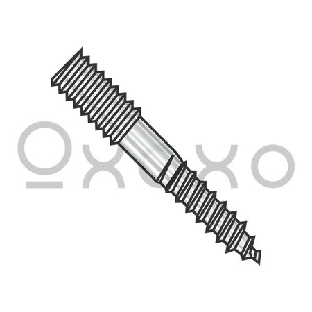 Oxoxo 1/4-20X5 Hanger Bolt Plain Center 18 8 Stainless Steel, 100PK 248345